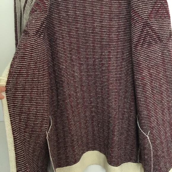 LeROY Women's Knitwear Beige Tan Aztec Native Mohair Tunic Cardigan Sweater Sz M - Picture 4 of 9